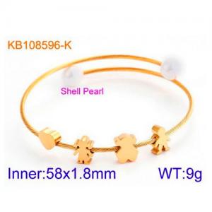Stainless Steel Wire Bangle - KB108596-K