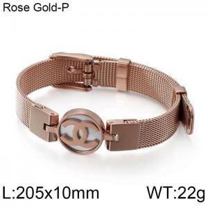 Stainless Steel Rose Gold-plating Bracelet - KB108639-K