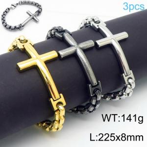 Stainless Steel Gold-plating Bracelet - KB108650-K