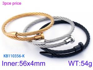 Stainless Steel Wire Bangle - KB110356-K