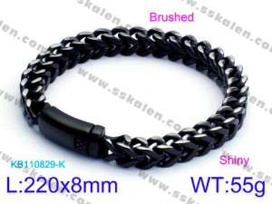 Stainless Steel Black-plating Bracelet - KB110829-K