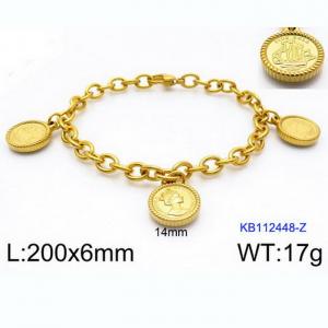 Stainless Steel Gold-plating Bracelet - KB112448-Z