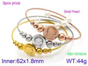 Stainless Steel Wire Bangle - KB113700-KFC