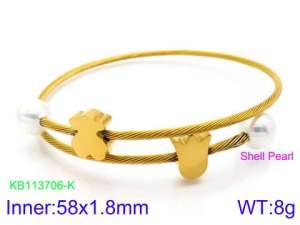 Stainless Steel Wire Bangle - KB113706-KFC
