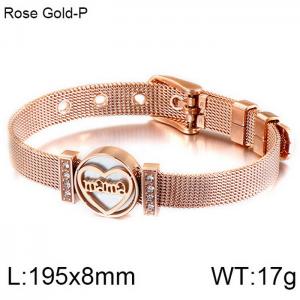Stainless Steel Rose Gold-plating Bracelet（Mother's Day） - KB114027-KHY