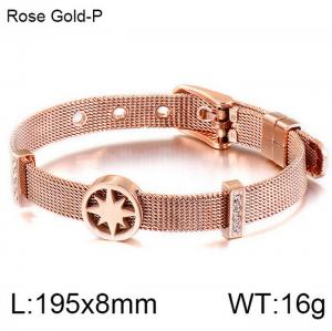 Stainless Steel Rose Gold-plating Bracelet - KB114038-KHY