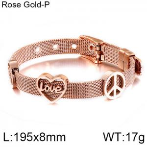 Stainless Steel Rose Gold-plating Bracelet - KB114043-KHY