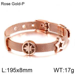 Stainless Steel Rose Gold-plating Bracelet - KB114049-KHY