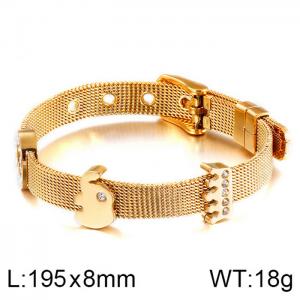 Stainless Steel Gold-plating Bracelet - KB114054-KHY