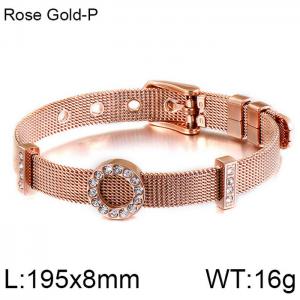 Stainless Steel Rose Gold-plating Bracelet - KB114059-KHY