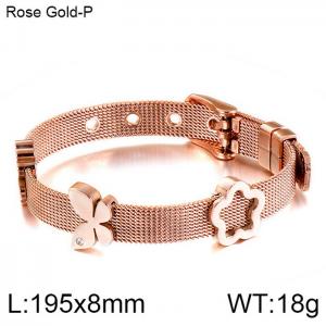 Stainless Steel Rose Gold-plating Bracelet - KB114067-KHY