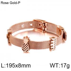 Stainless Steel Rose Gold-plating Bracelet - KB114071-KHY