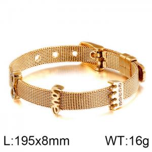 Stainless Steel Gold-plating Bracelet - KB114081-KHY