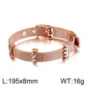 Stainless Steel Rose Gold-plating Bracelet - KB114083-KHY