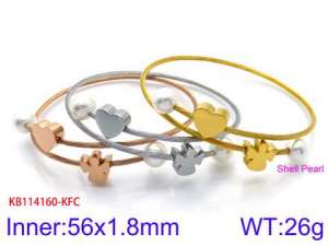 Stainless Steel Wire Bangle - KB114160-KFC