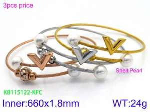 Stainless Steel Wire Bangle - KB115122-KFC