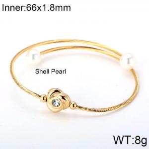 Stainless Steel Wire Bangle - KB116524-KFC