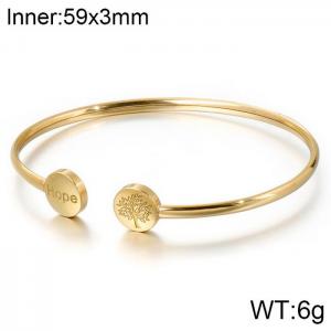 Stainless Steel Gold-plating Bangle - KB116777-KPD