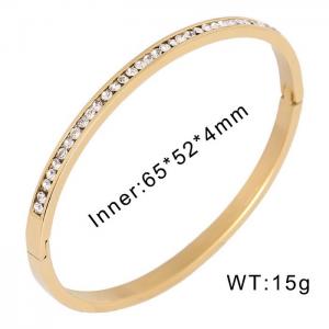 TikTok Popular Simple Stainless Steel 4mm Zircon Coil Gold Bracelet - KB116779-K