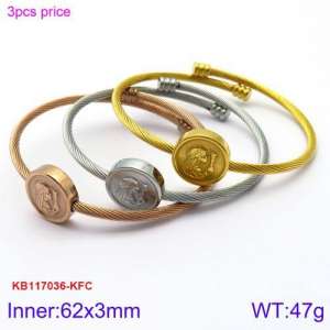 Stainless Steel Wire Bangle - KB117036-KFC