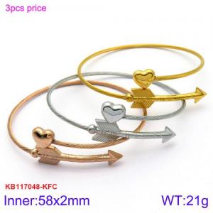Stainless Steel Wire Bangle - KB117048-KFC