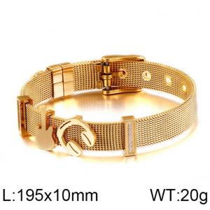 Stainless Steel Gold-plating Bracelet - KB117078-KFC