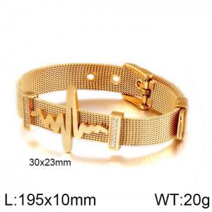 Stainless Steel Gold-plating Bracelet - KB117324-KFC