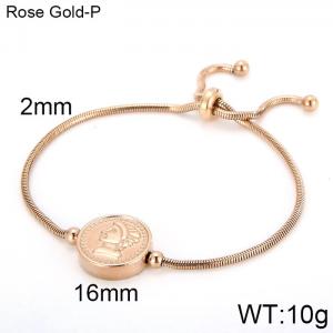 Stainless Steel Rose Gold-plating Bracelet - KB117751-KFC