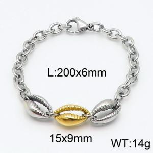 Bohemian style beach resort stainless steel shell bracelet - KB119557-Z