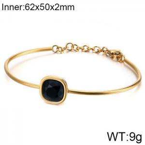 Stainless Steel Stone Bangle - KB120110-KHY