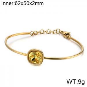 Stainless Steel Stone Bangle - KB120140-KHY