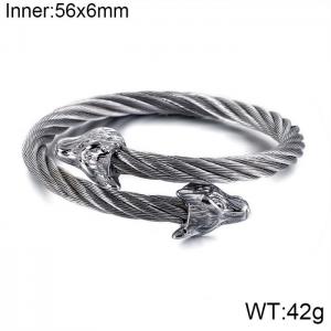 Stainless Steel Wire Bangle - KB121348-KFC
