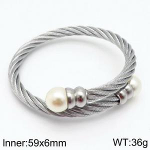 Stainless Steel Wire Bangle - KB123587-XY