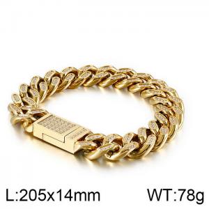 Stainless Steel Gold-plating Bracelet - KB126988-KFC
