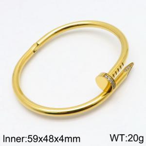 Stainless Steel Stone Bangle - KB128666-YH
