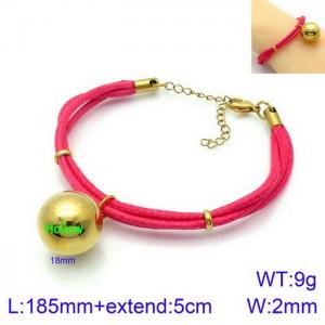 Fashionable 18mm Gold Ball Titanium Steel Light Red Bracelet - KB130536-Z