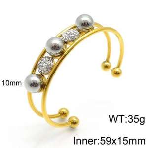 Stainless Steel Stone Bangle - KB130678-ZC