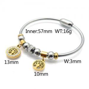 Stainless Steel Stone Bangle - KB131012-XD