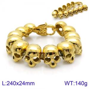 Stainless Skull Bracelet - KB133802-BDJX