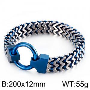 Stainless Steel Blue-plating Bracelet - KB134779-KFC
