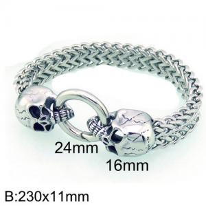 Stainless Skull Bracelet - KB135785-D