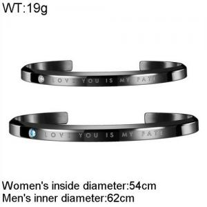 Stainless Steel Lover Bangles - KB136431-WGTY