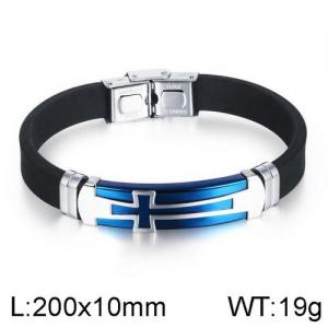 Stainless Steel Rubber Bracelet - KB136493-WGTY