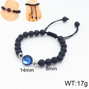 8mm Bead Bracelet for men with Blue Gemstone Adjustable - KB136599-Z