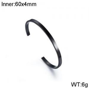 Stainless Steel Black-plating Bangle - KB136772-WGSF