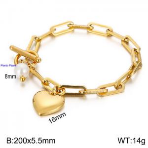 Stainless Steel Gold-plating Bracelet - KB138409-Z