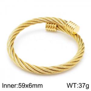 Stainless Steel Gold-plating Bangle - KB139138-XY