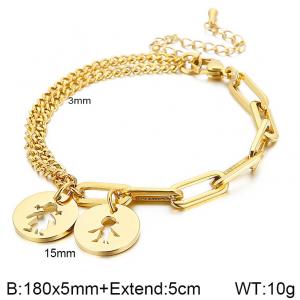 Stainless Steel Gold-plating Bracelet - KB139521-Z