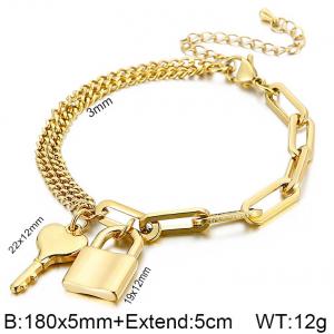 Stainless Steel Gold-plating Bracelet - KB139523-Z