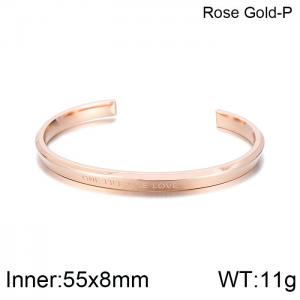 Stainless Steel Rose Gold-plating Bangle - KB140220-K